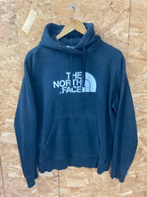 Vintage Y2K The North Face white logo on black hoodie size medium oversized fit